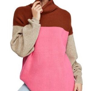 Free People Softly Structured Colorblock Turtleneck sweater